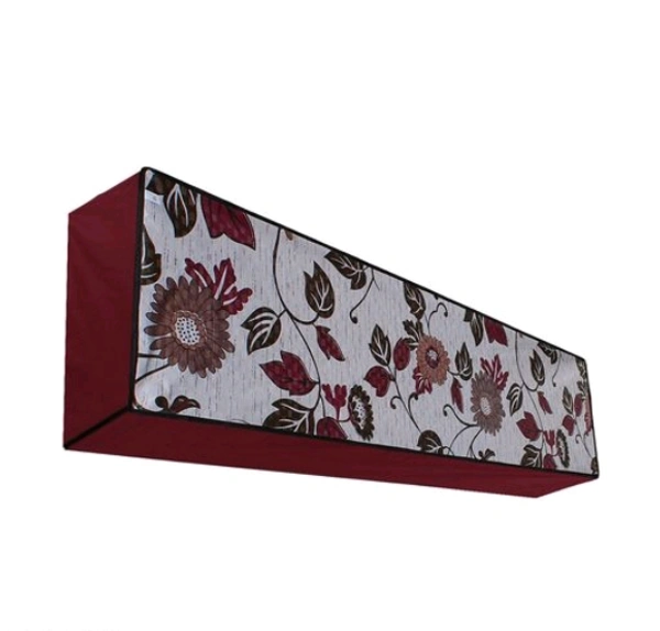 Maroon  Color  PrintedPVC  2 TON aC Cover For Split - 2 Ton, Maroon,  PVC,  Pack of1